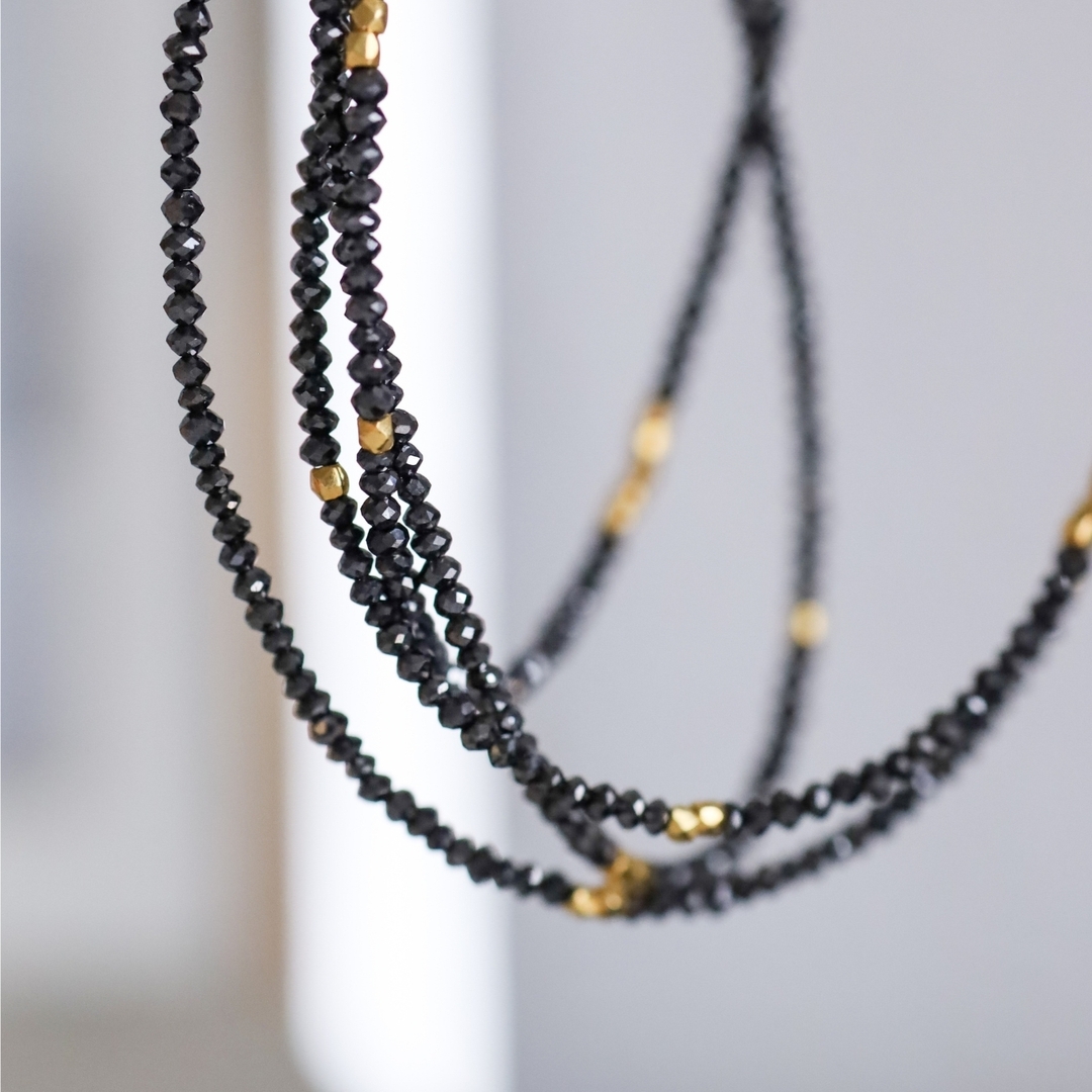 Sethi Couture 18KYG Black Diamond Beaded Necklaces