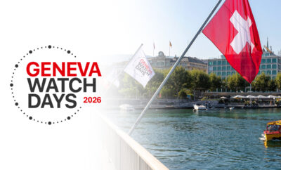 Lake Geneva with Swiss flag in front of it and Geneva Watch Days 2026 logo