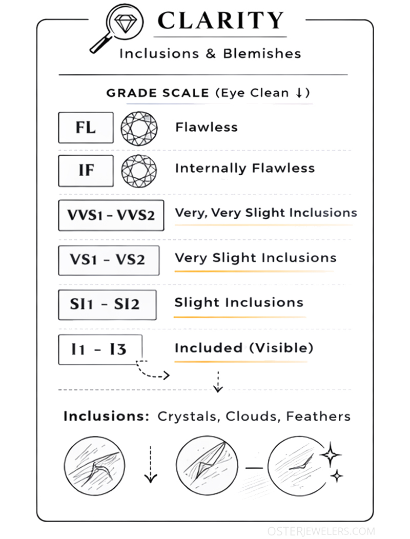 The 4 Cs of Diamonds - Clarity Infographic