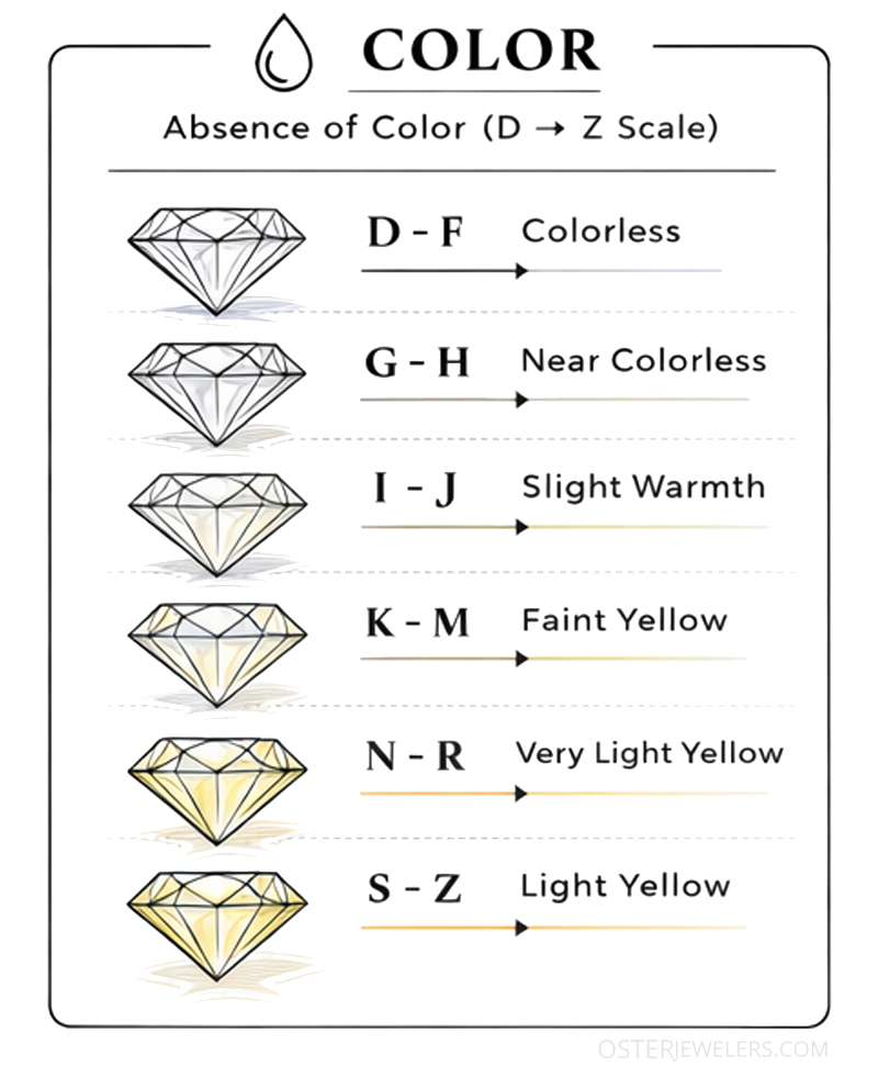 The 4 Cs of Diamonds - Color Infographic