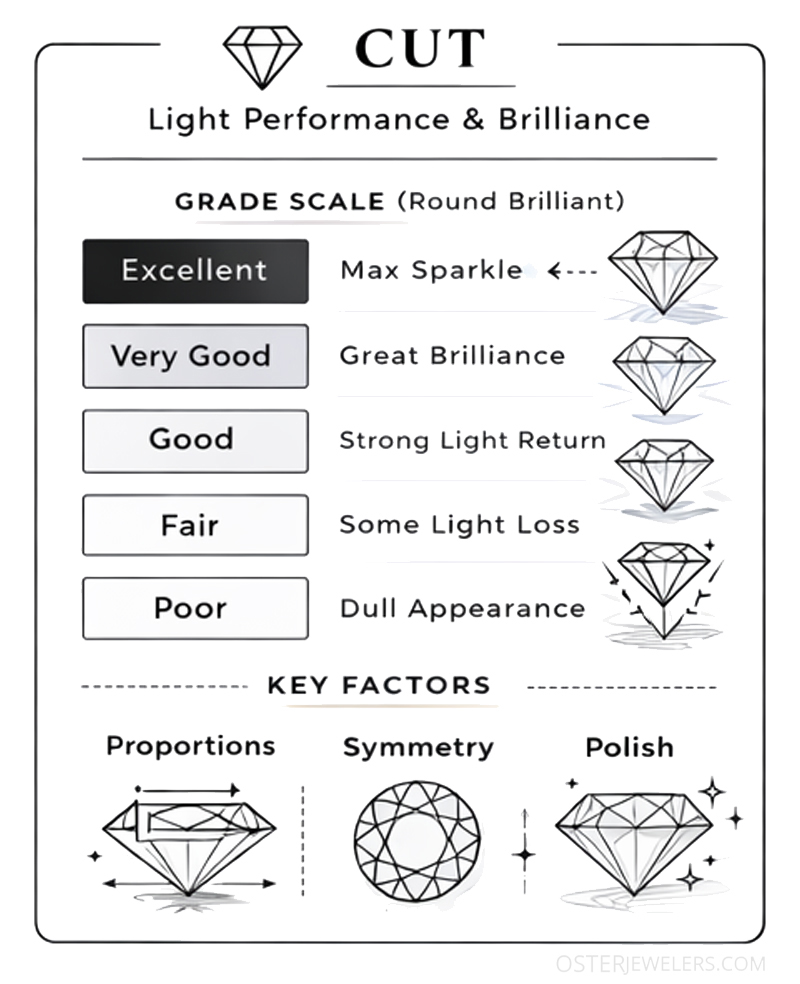 The 4 Cs of Diamonds - Cut Infographic